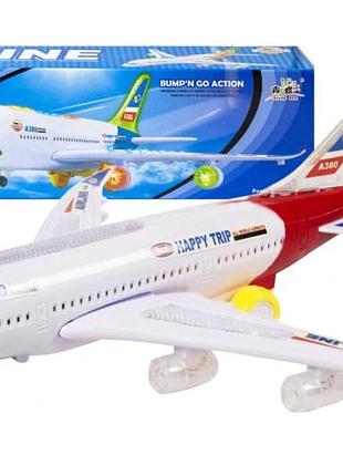 Самолет музыкальный со светом в коробке a380-200 р.31*8,5*6,5см.