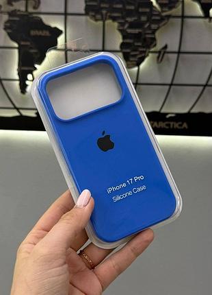 Silicone case чохол з мікрофіброю для iphone 17 pro,чохол-бампер для айфон 17 про (синій)