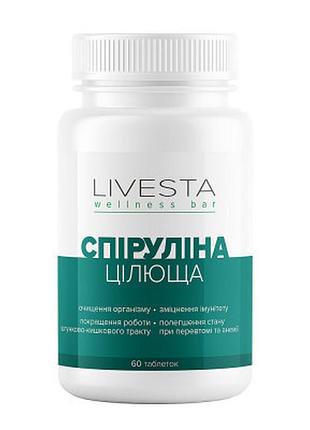 Натуральная спирулина livesta «целеща» для контроля веса и поддержания энергии, 60 таблеток