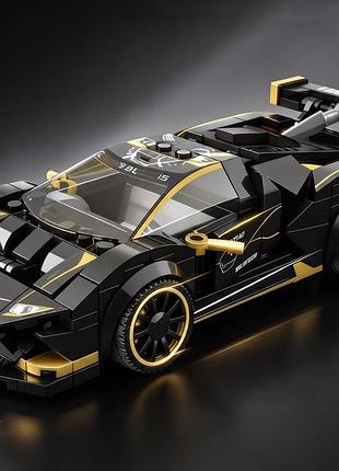 Конструктор «спорткар black gold tech» — детализированная модель гоночного автомобиля 17 см, коллекционный набор