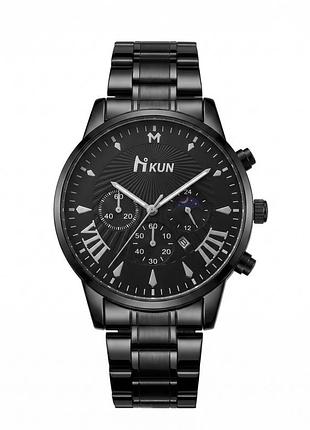 Элегантные мужские часы hikun gold-black-silver, стальной браслет