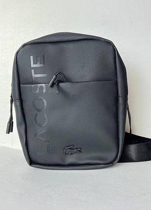 Мужская сумкаlacoste s flat crossover bag, черная