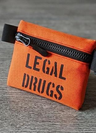 Кишенькова дорожня аптечка «legal drugs» (12х10 см), помаранчева