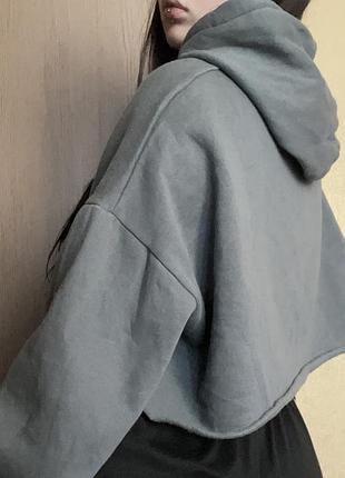 Кроп худі оверсайз oversize y2k streetwear fade graphite bershka zara style