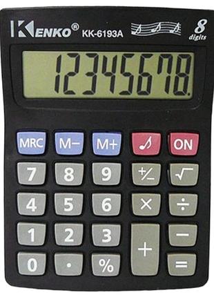 Настольный калькулятор средний kenko 6193a 8-разрядный черный