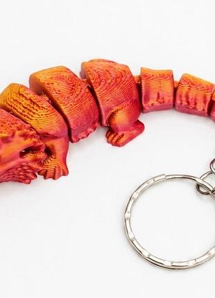 Подвижный брелок 3d ящерица агама антистресс / гибкий хамелеон 3d-печать