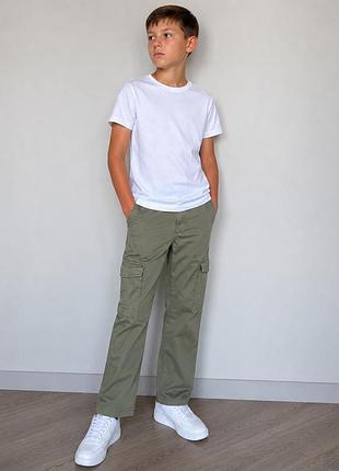 Штани карго new look 915 для хлопчика 146 см 11 років хакі
