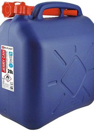 Канистра пластиковая 20л "bi-plast" hdpe art.bp-320 синяя + лейка nai