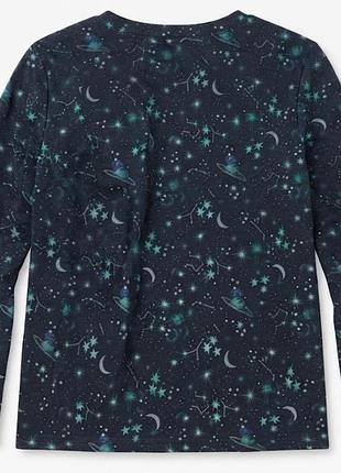 Темно-синя кофта лонгслів gerry weber casual з космічним принтом розмір xl 48 50 батал