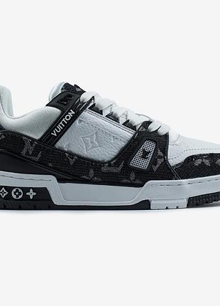 Білі кросівки унісекс louis vuitton trainer white black white х луї віттон 37