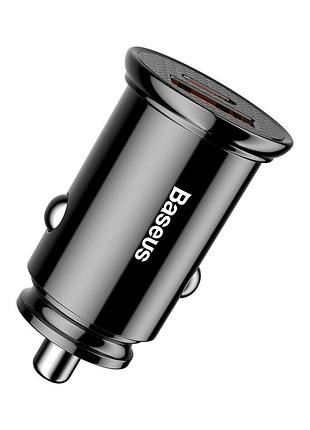 Автомобільний зарядний пристрій baseus ccall-ys01 circular plastic a+c 30вт pd3.0 qc4 usb / usb type-c black