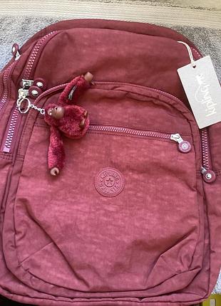 Новий рюкзак kipling бордовий, оригінал, з біркою  новий оригінальний рюкзак kipling у красивому бордовому кольорі.