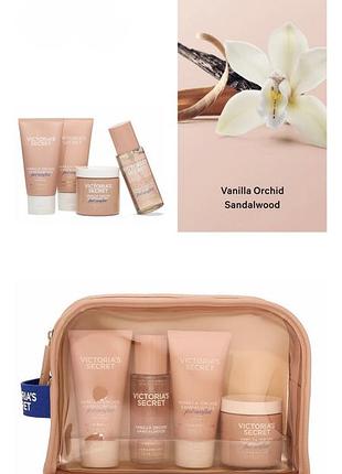 Подарунковий набір спрей міст скраб лосьон vanilla orchid sandalwood вікторія сікрет victoria’s secret