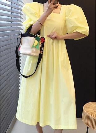 Желтое хлопковое платье marc jacobs