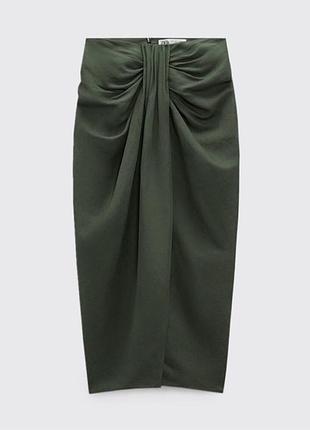 Спілниця zara , колір хакі , льон