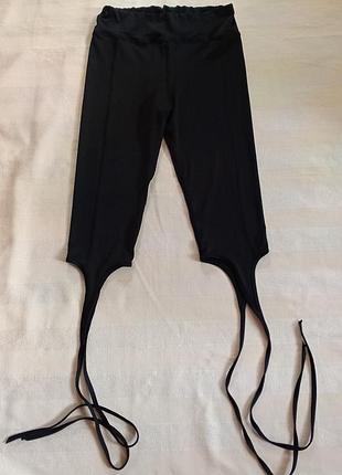 Черные леггинсы со штрипками (stirrup leggings), размер l