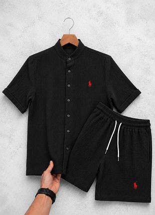 Комплект из муслина шорты и рубашка костюм polo black