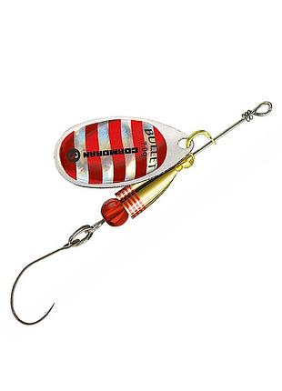 Блешня cormoran bullet single hook №1 3g #silver/red stripes (50-85031)