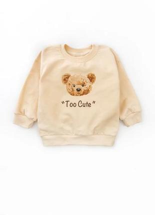 Детский джемпер cute bears с начесом – однотонная двунитка
