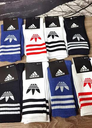 Высокие мужские носки adidas (4шт-12шт комплект на выбор), носки спортивные адидас