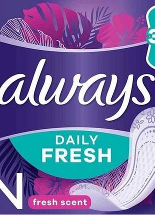 Ежедневные гигиенические прокладки 30шт daily fresh normal single свежий аромат тм always