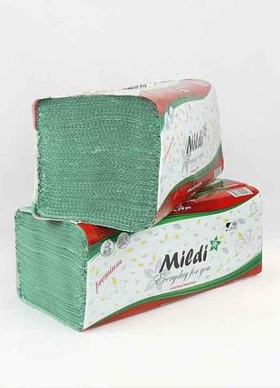 Рушник паперовий 250шт v-типу 23*25см зелений тм mildi