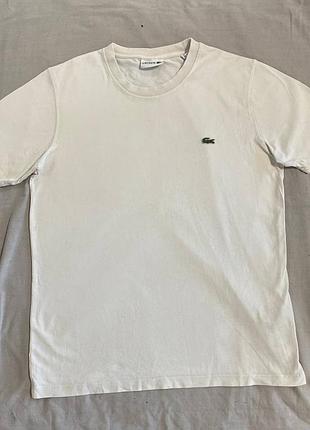 Оригинальная белая футболка lacoste (размер fr s / us l)