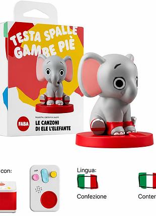 Інтерактивна фігурка faba "le canzoni di ele l'elefante" – аудіоконтент із дитячими піснями для аудіоплеєра faba