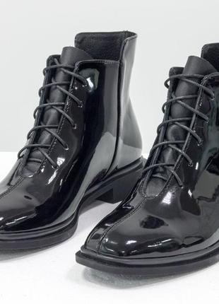 Дизайнерські класичні черевики з італійської натуральної лакової шкіри2 фото