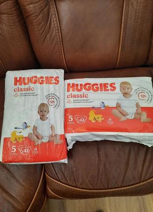 Новые подгузники huggies classic размера 5 (11-25 кг), в упаковках по 42 штуки. нові підгузки хаггіс 5 розмір