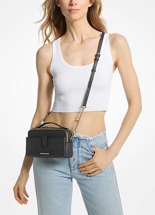 Чорна сумка michael kors jet set medium з сап'янової шкіри