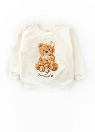 Детский свитшот girl bears для девочки – двунитка с начесом