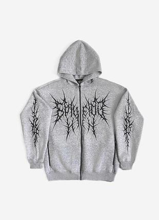 Зип-худи yarm gothic, флис, серая xxxs l