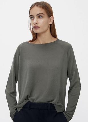 Легкий тонкий джемпер светр лонгслів вільного крою zara легкий свитер лонгслив свободного прямого кроя из вискозы