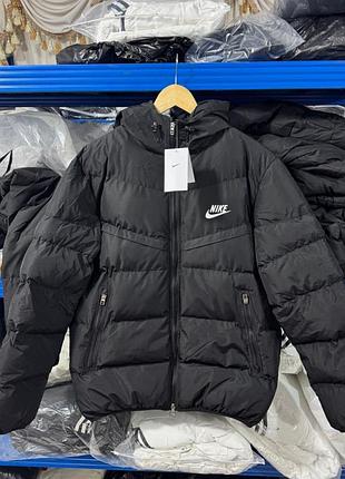 Пуховик чорний nike куртка найк теплий зимовий пуховик nike курточка чорний пахан