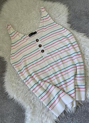 Топ майка в рубчик смужка marks&spenser р.14/16