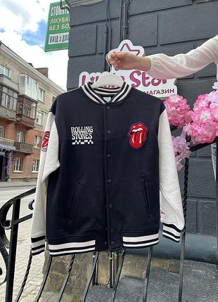 Бомбер zara kids із принтом rolling stones