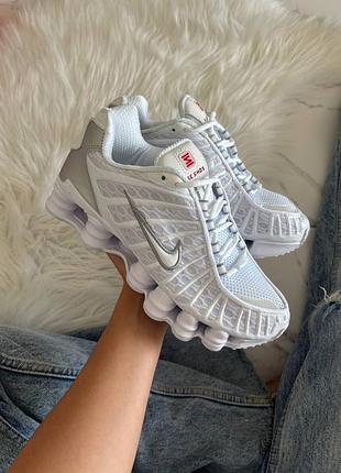 Кросівки nike shox tl white silver