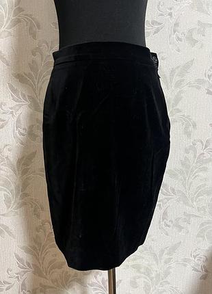 Yves saint laurent (france) vintage бархатна спідниця до коліна