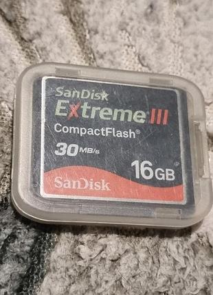 Карта памяти 16 гб sandisk extreme iii (3) 29.3/28.3 compactflash cf compact flash сандиск экстрим