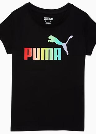 Черная футболка с логотипом puma размер xl15-16 лет рост 164-170 см классическая