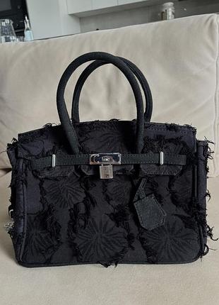 Джинсова сумка в стилі hermes