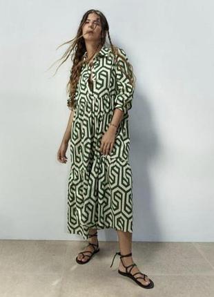 Легкое хлопковое платье zara