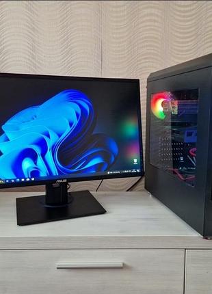Игровой пк компьютер geforce rtxTM 3050 + монитор asus