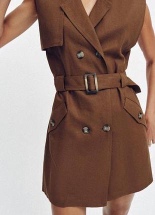 Платье льняное zara нова в упаковке с бирками