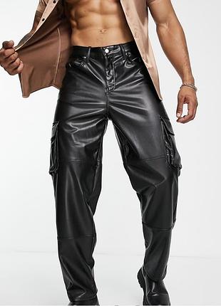 Шкіряні штани asos р. м-л