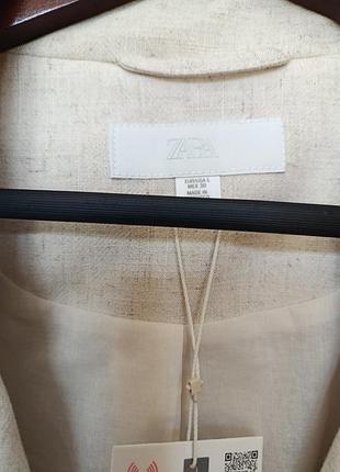 Жилет лляний з поясом zara в упаковці з бірками 4