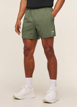 Чоловічі легкі спортивні шорти для бігу та тренувань gymshark оригінал зелений хакі
