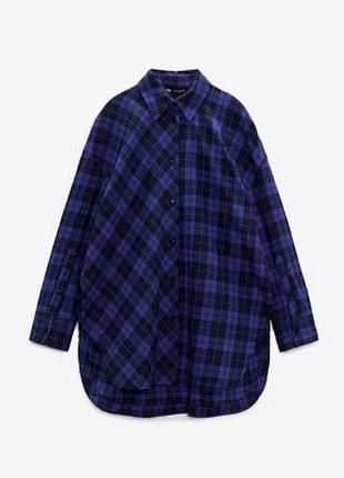 Жіноча сорочка zara 100% котон в клітку