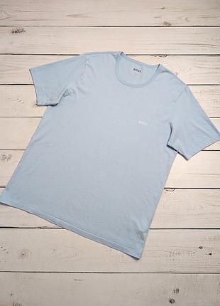 Мужская базовая голубая футболка hugo boss оригинал хуго босс